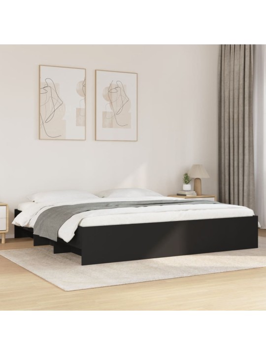 Rám postele černý 200 x 200 cm kompozitní dřevo