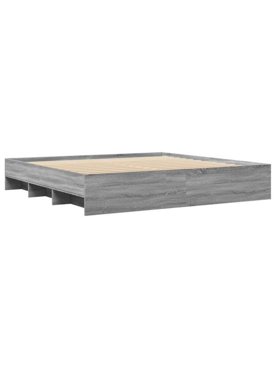 Rám postele šedý sonoma 200 x 200 cm kompozitní dřevo