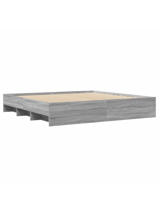 Rám postele šedý sonoma 200 x 200 cm kompozitní dřevo