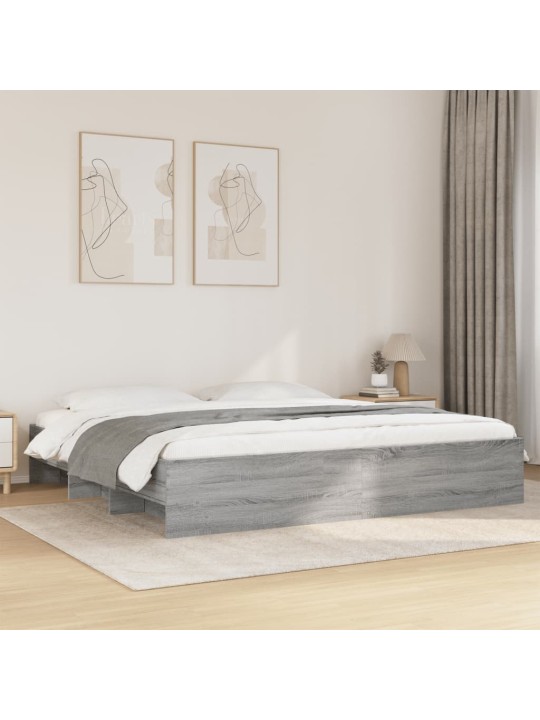 Rám postele šedý sonoma 200 x 200 cm kompozitní dřevo