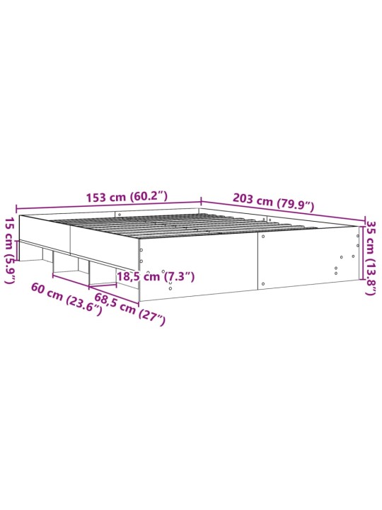Rám postele černý 150 x 200 cm kompozitní dřevo