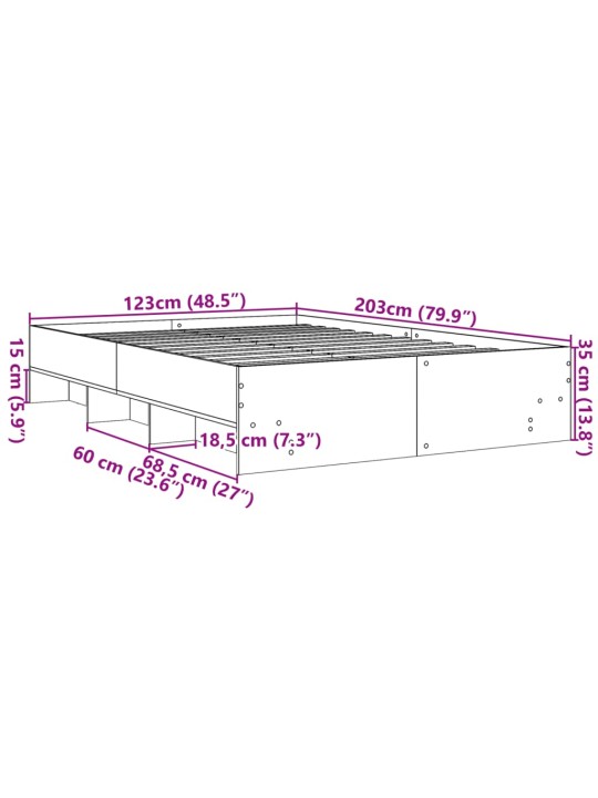 Rám postele černý 120 x 200 cm kompozitní dřevo