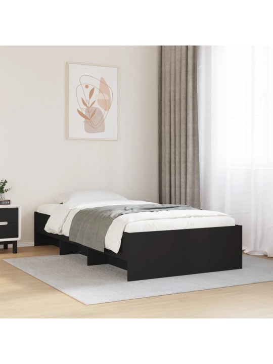 Rám postele černý 100 x 200 cm kompozitní dřevo