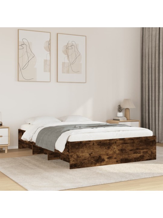 Rám postele kouřový dub 135 x 190 cm kompozitní dřevo