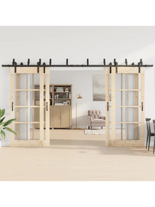 Sada příslušenství pro posuvné dveře 400 cm ocelová černá