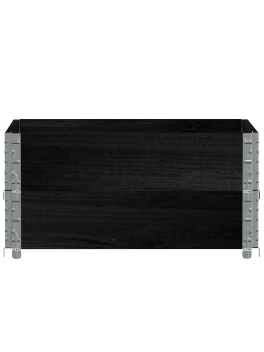 Paletové nástavce 2 ks černé 80 x 60 cm masivní borové dřevo