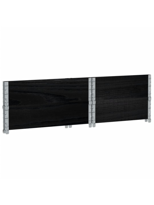 Paletové nástavce 2 ks černé 80 x 60 cm masivní borové dřevo