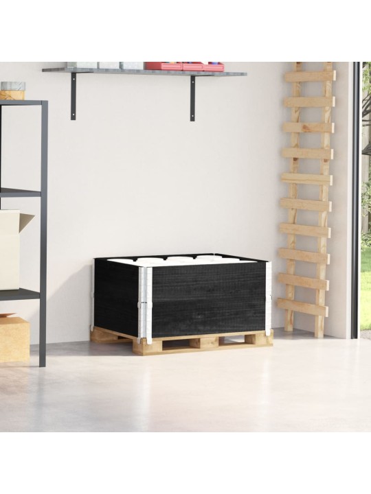 Paletové nástavce 2 ks černé 80 x 60 cm masivní borové dřevo