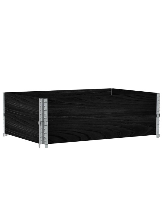 Paletové nástavce 2 ks černé 120 x 80 cm masivní borové dřevo