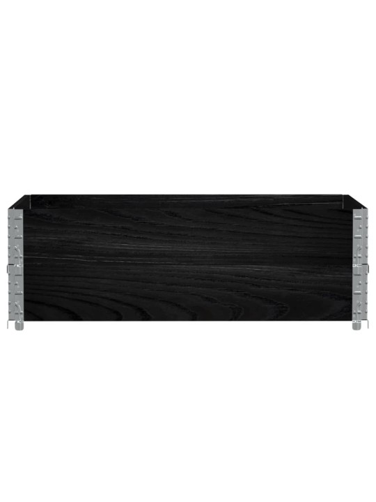 Paletové nástavce 2 ks černé 120 x 80 cm masivní borové dřevo