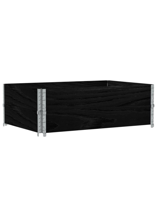 Paletové nástavce 2 ks černé 120 x 80 cm masivní borové dřevo