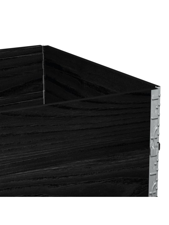 Paletové nástavce 2 ks černé 120 x 80 cm masivní borové dřevo