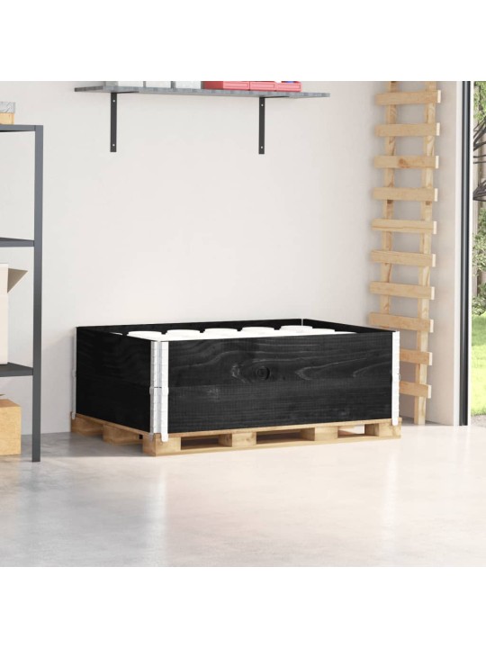Paletové nástavce 2 ks černé 120 x 80 cm masivní borové dřevo
