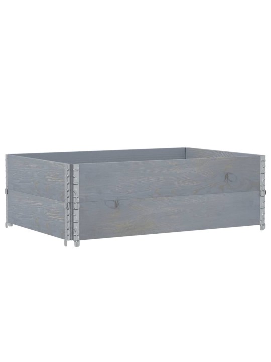 Paletové nástavce 2 ks šedé 120 x 80 cm masivní borové dřevo