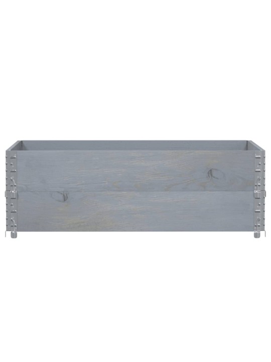 Paletové nástavce 2 ks šedé 120 x 80 cm masivní borové dřevo