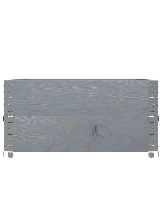 Paletové nástavce 2 ks šedé 120 x 80 cm masivní borové dřevo