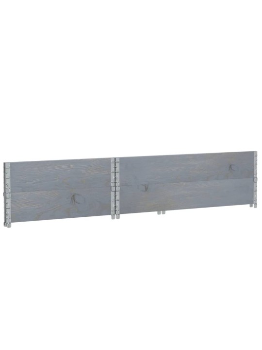 Paletové nástavce 2 ks šedé 120 x 80 cm masivní borové dřevo