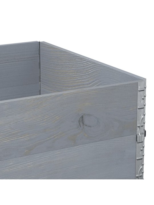 Paletové nástavce 2 ks šedé 120 x 80 cm masivní borové dřevo
