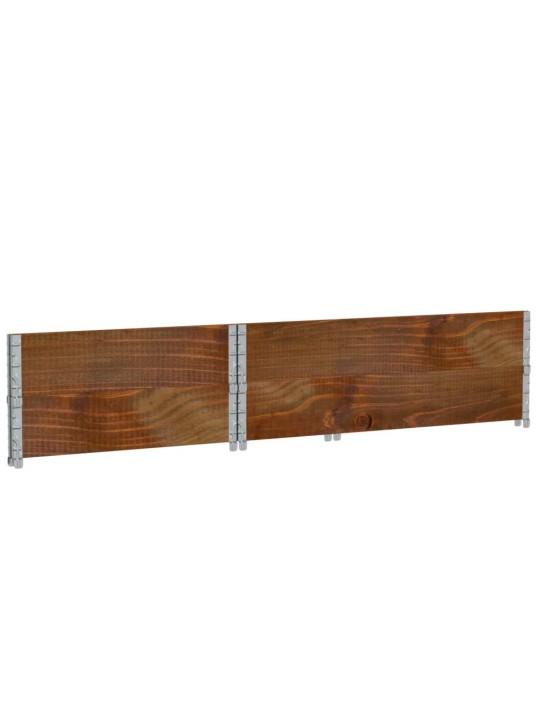 Paletové nástavce 2 ks hnědé 120 x 80 cm masivní borové dřevo