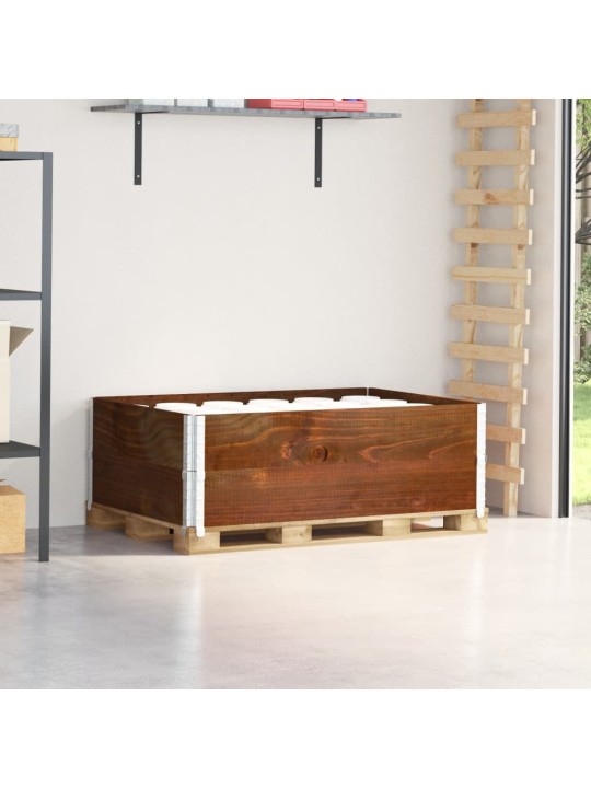 Paletové nástavce 2 ks hnědé 120 x 80 cm masivní borové dřevo