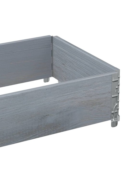 Paletový nástavec šedý 100 x 50 cm masivní borové dřevo