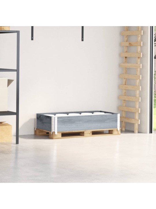 Paletový nástavec šedý 100 x 50 cm masivní borové dřevo
