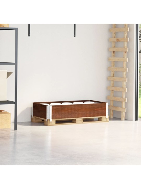 Paletový nástavec hnědý 100 x 50 cm masivní borové dřevo