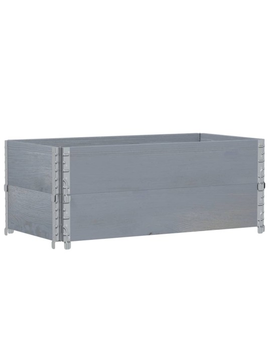 Paletové nástavce 2 ks šedé 100 x 50 cm masivní borové dřevo