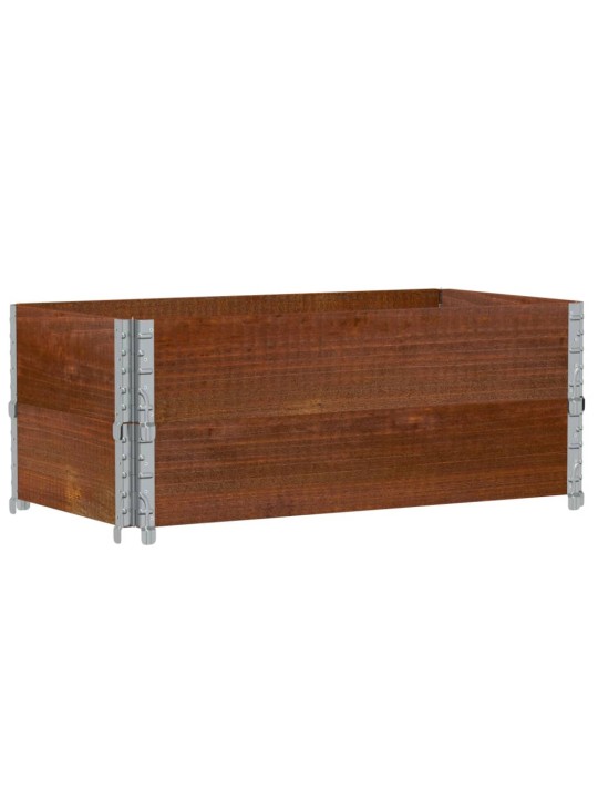 Paletové nástavce 2 ks hnědé 100 x 50 cm masivní borové dřevo