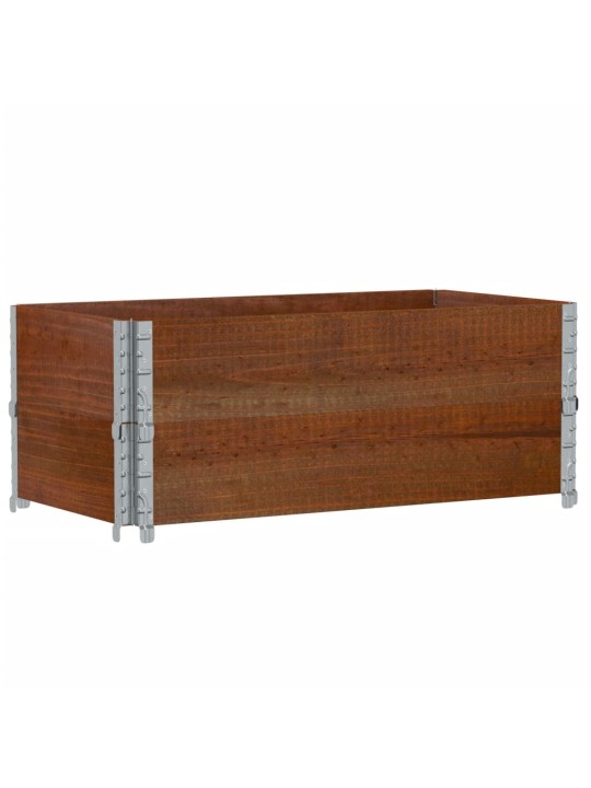 Paletové nástavce 2 ks hnědé 100 x 50 cm masivní borové dřevo