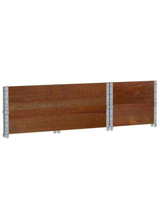 Paletové nástavce 2 ks hnědé 100 x 50 cm masivní borové dřevo