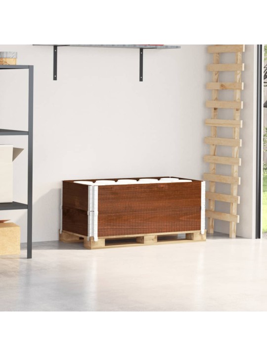 Paletové nástavce 2 ks hnědé 100 x 50 cm masivní borové dřevo
