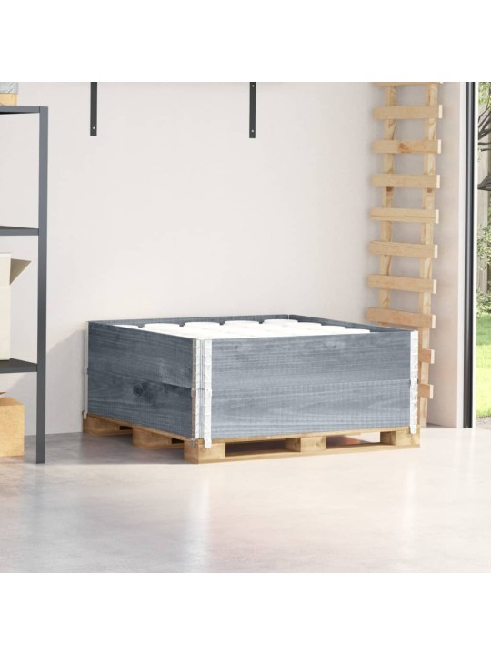 Paletové nástavce 2 ks šedé 100 x 100 cm masivní borové dřevo