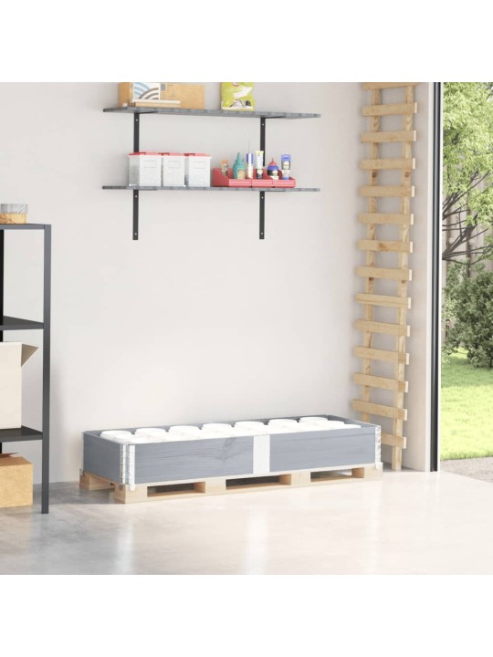 Paletový nástavec šedý 150 x 50 cm masivní borové dřevo