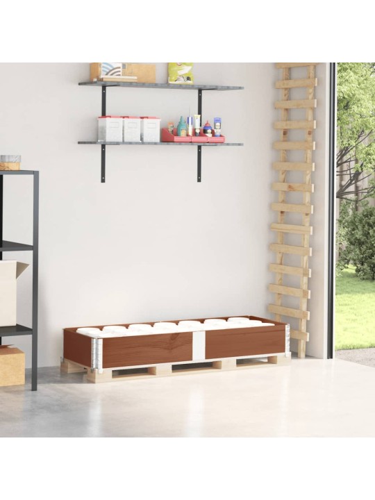 Paletový nástavec hnědý 150 x 50 cm masivní borové dřevo