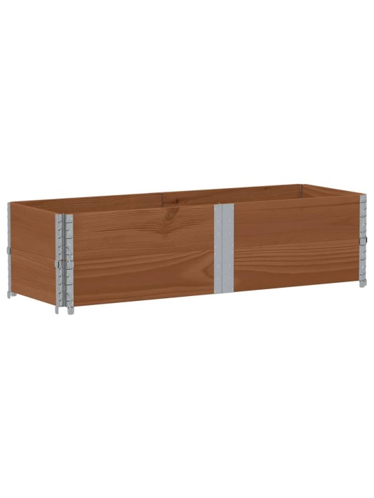 Paletové nástavce 2 ks hnědé 150 x 50 cm masivní borové dřevo