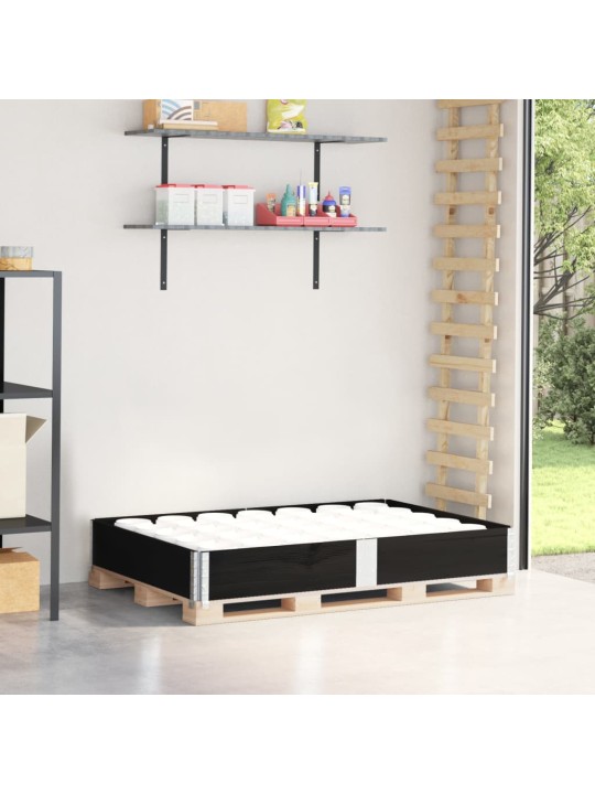 Paletový nástavec černý 150 x 100 cm masivní borové dřevo