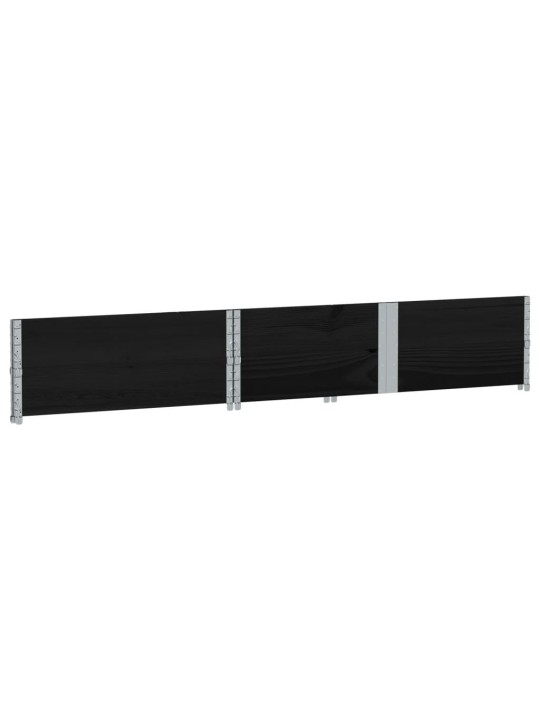 Paletové nástavce 2 ks černé 150 x 100 cm masivní borové dřevo