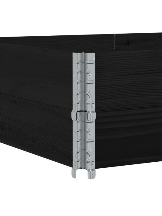 Paletové nástavce 2 ks černé 150 x 100 cm masivní borové dřevo