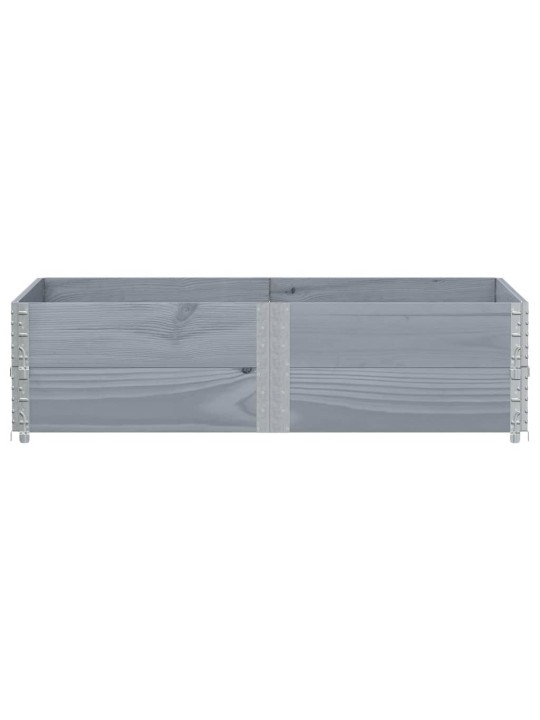 Paletové nástavce 2 ks šedé 150 x 100 cm masivní borové dřevo