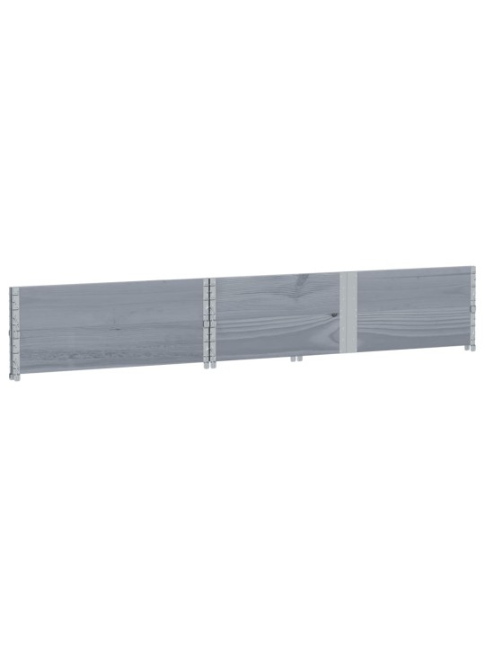 Paletové nástavce 2 ks šedé 150 x 100 cm masivní borové dřevo