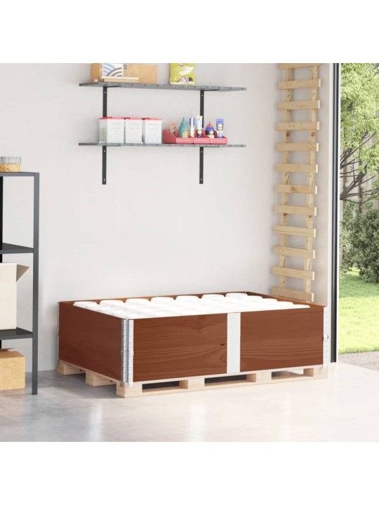 Paletové nástavce 2 ks hnědé 150 x 100 cm masivní borové dřevo