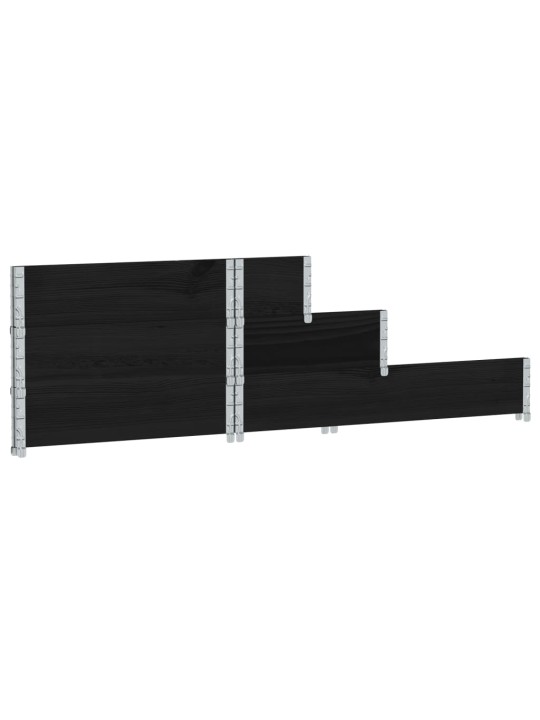 3patrový vyvýšený záhon černý 120 x 80 cm masivní borové dřevo