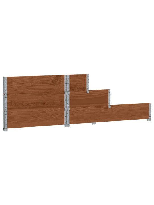 3patrový vyvýšený záhon hnědý 120 x 80 cm masivní borové dřevo