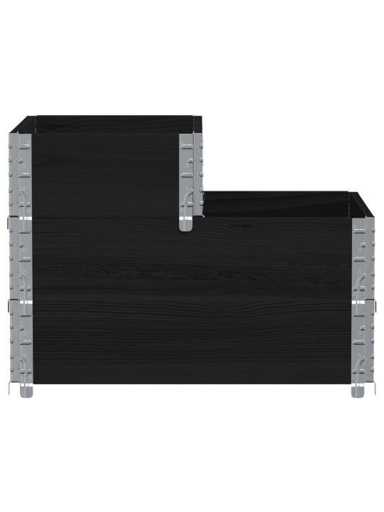 3patrový vyvýšený záhon černý 120 x 80 cm masivní borové dřevo