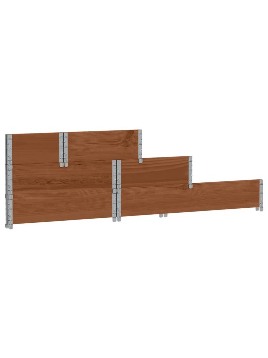 3patrový vyvýšený záhon hnědý 120 x 80 cm masivní borové dřevo