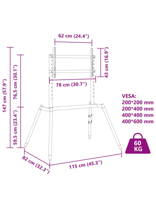 Stojan na TV 37"–86" max. VESA 400 x 600 mm 60 kg