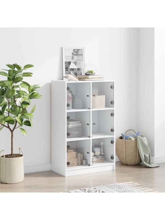 Highboard s dvířky bílý 68 x 37 x 109 cm kompozitní dřevo