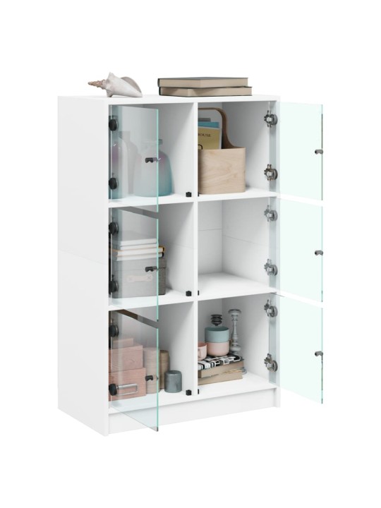 Highboard s dvířky bílý 68 x 37 x 109 cm kompozitní dřevo