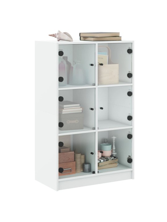Highboard s dvířky bílý 68 x 37 x 109 cm kompozitní dřevo